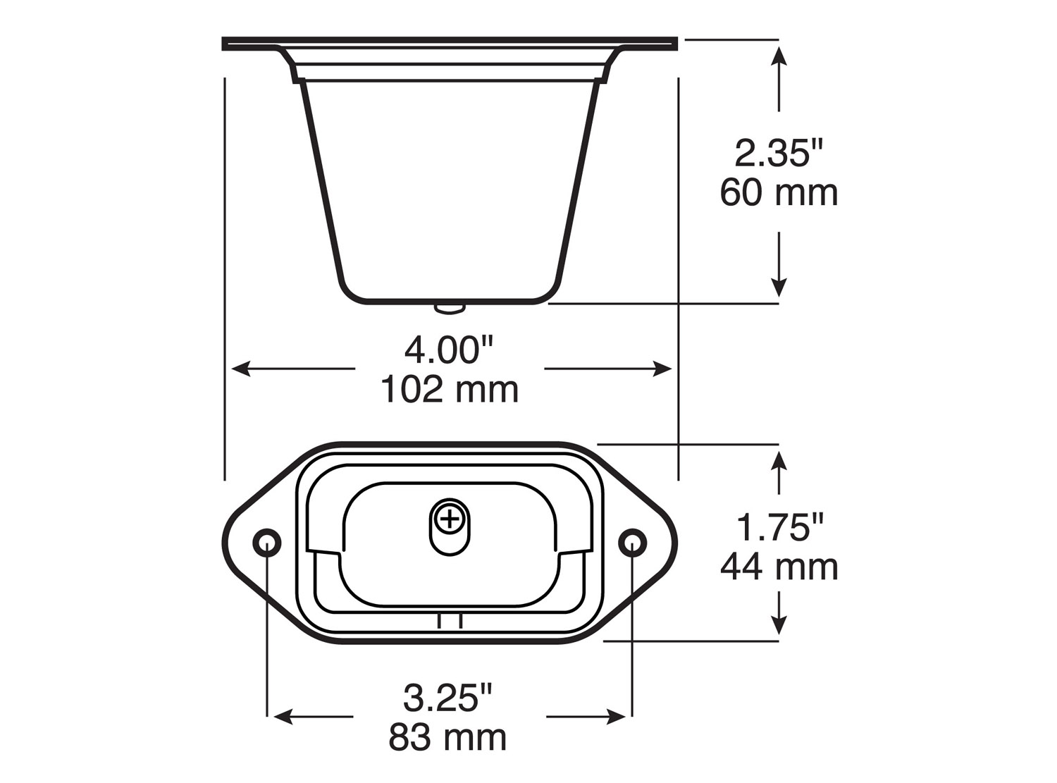 License Plate Light; surface mount; bulk pack