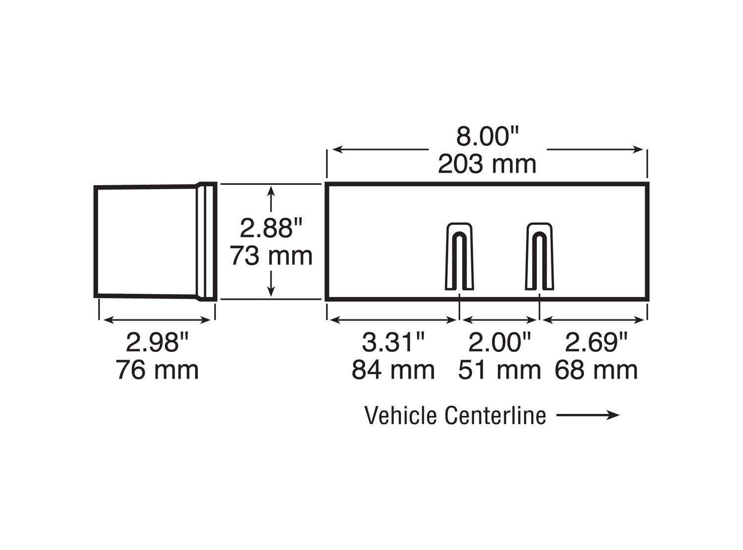 Over 80" Wide Submersible Combination Tail Light; curbside light; Viz Pack