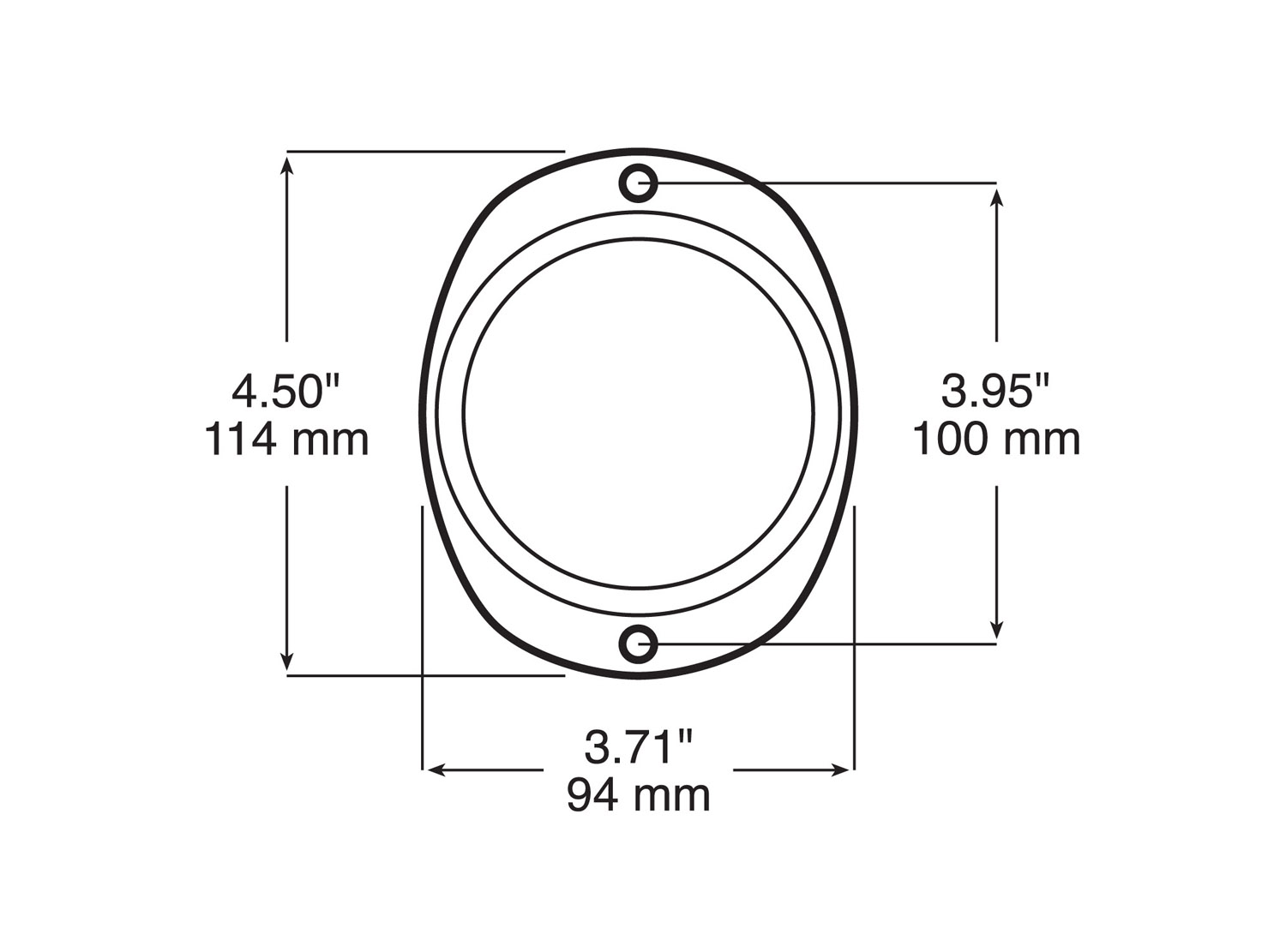 Steel Oval Reflector; amber; bulk pack