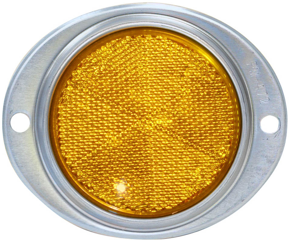 Aluminum Oval Reflector; amber; bulk pack