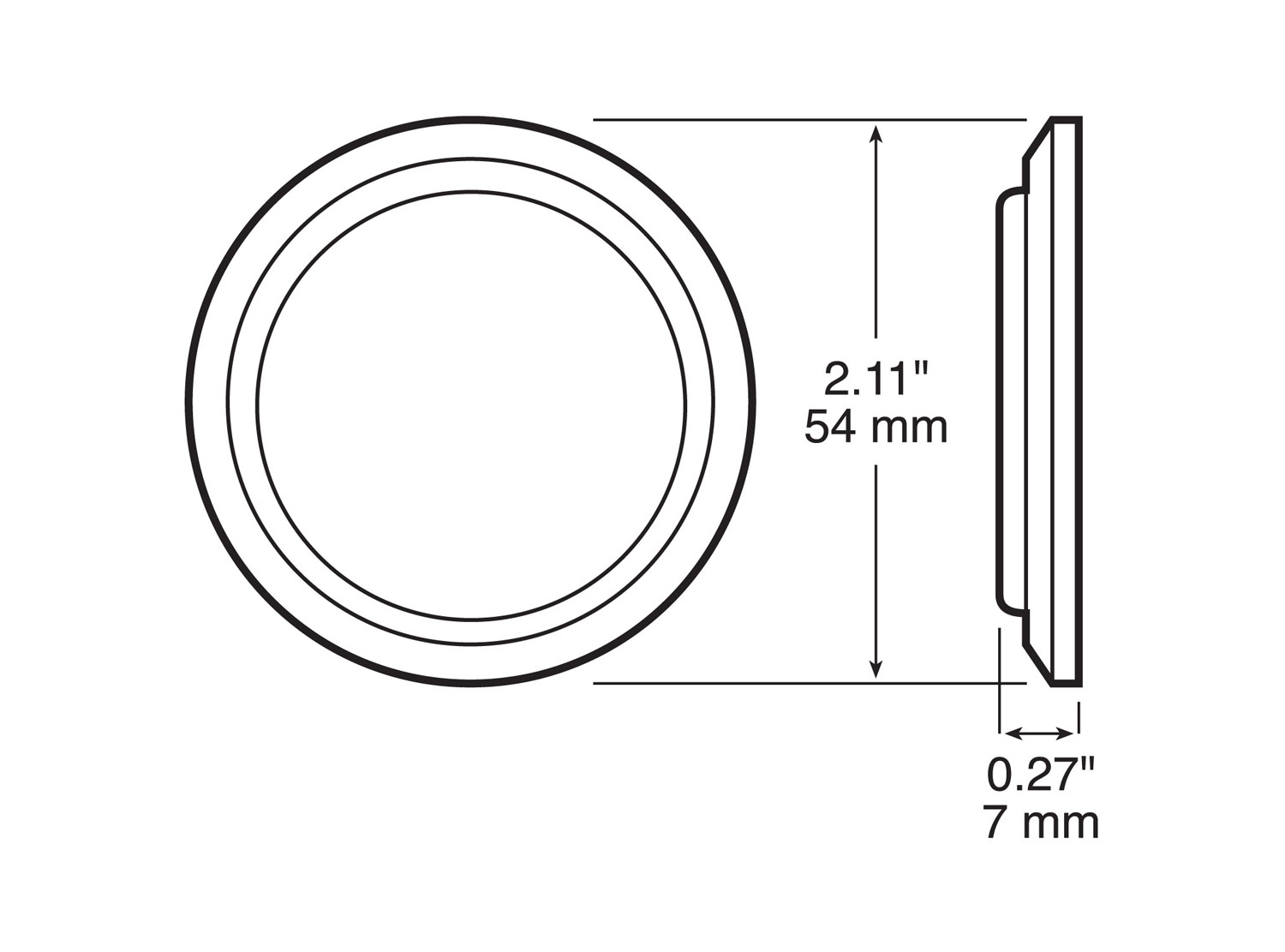 Steel Oval Reflector; red; bulk pack