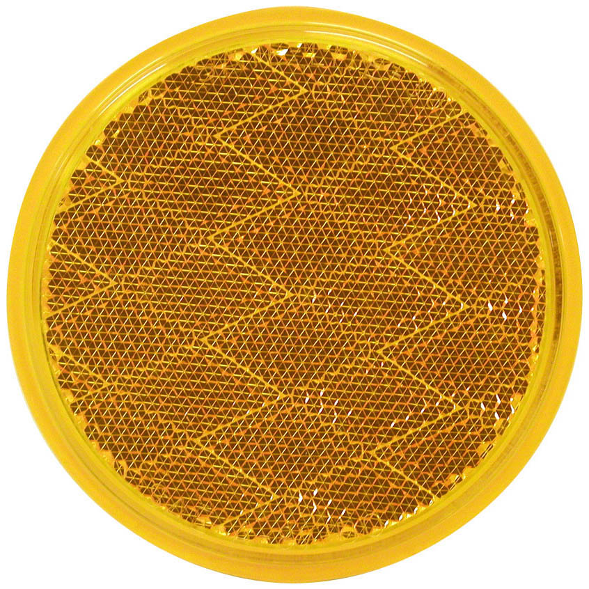 Round Quick-Mount Reflector; amber; bulk pack