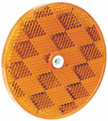 Round Center-Mount Reflector; amber; bulk pack