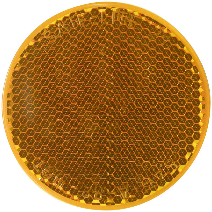 Round Quick-Mount Reflector; amber; bulk pack