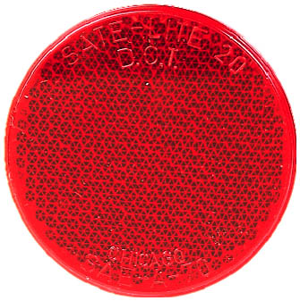 Round Quick-Mount Reflector; red; bulk pack