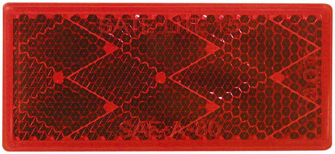 Rectangular Quick-Mount Reflector; red; bulk pack