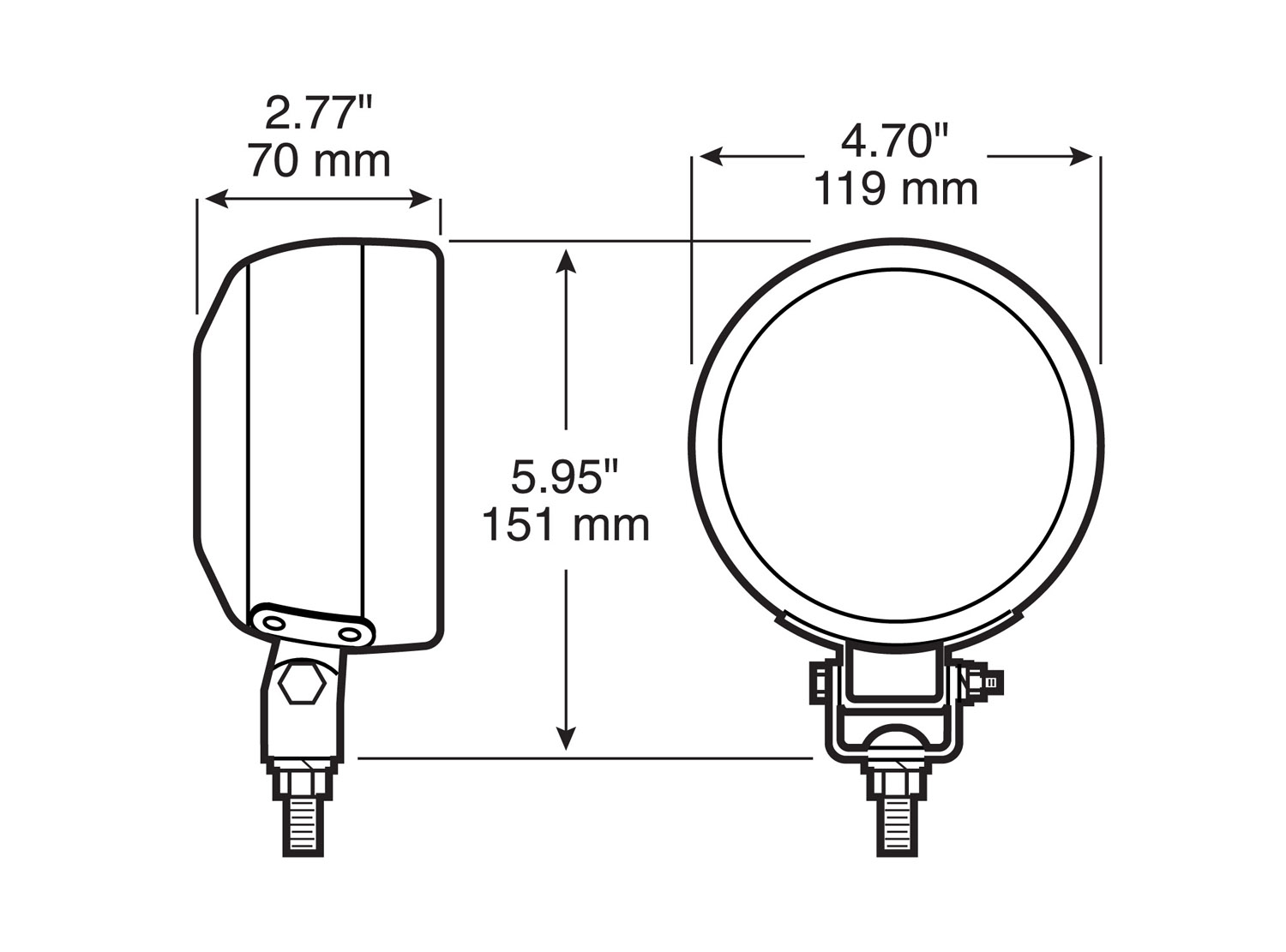 INC TRCTR/WK LGT PAR 36 RUBBER FLOOD 4.72 inch