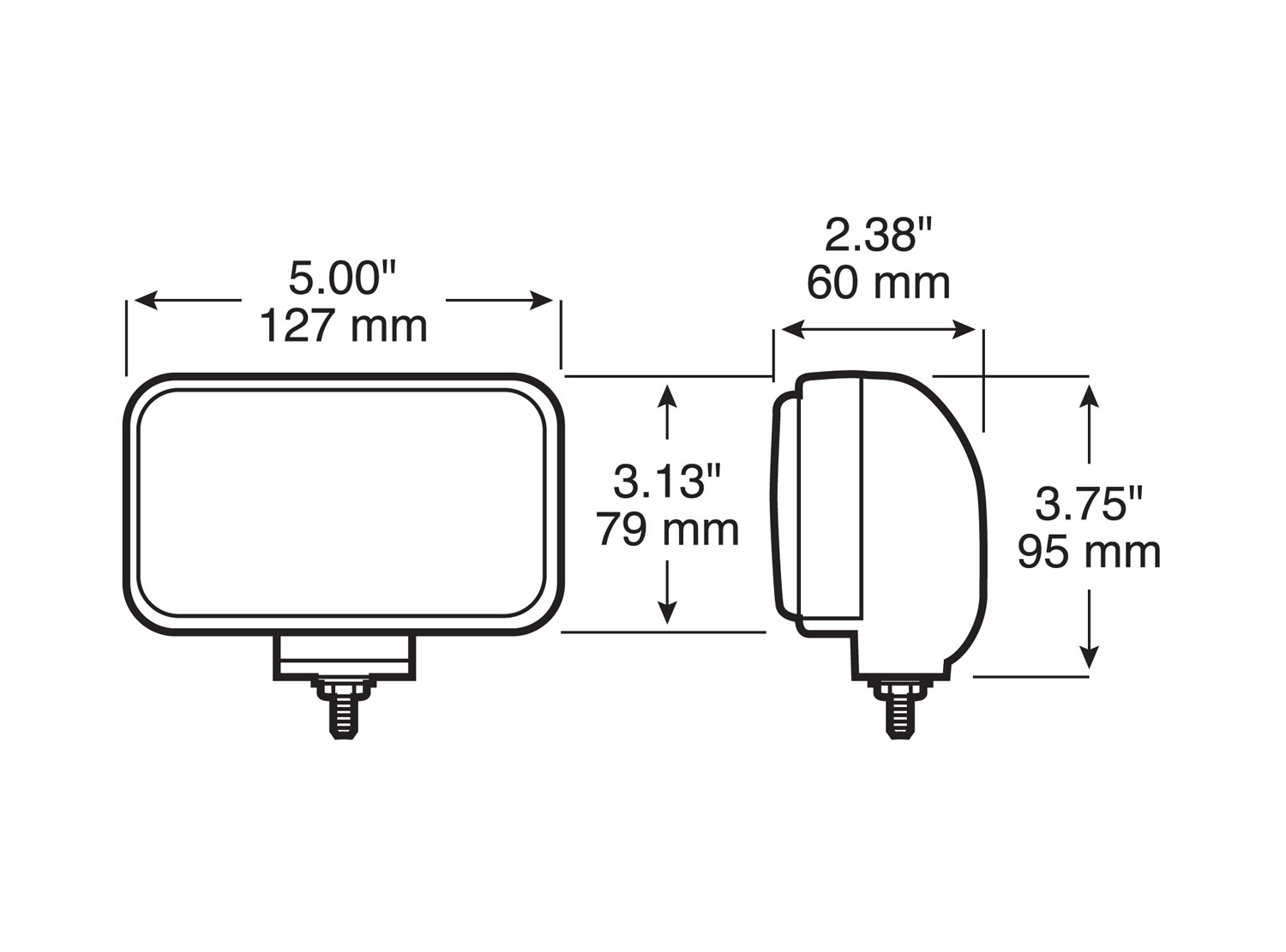 Nightwatcher ® LX Mini Halogen Driving / Docking Light; black; bulk pack