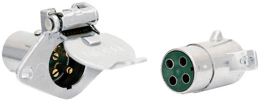 4-Way Round Trunk & Trailer Connector; 2-piece set; poly bag