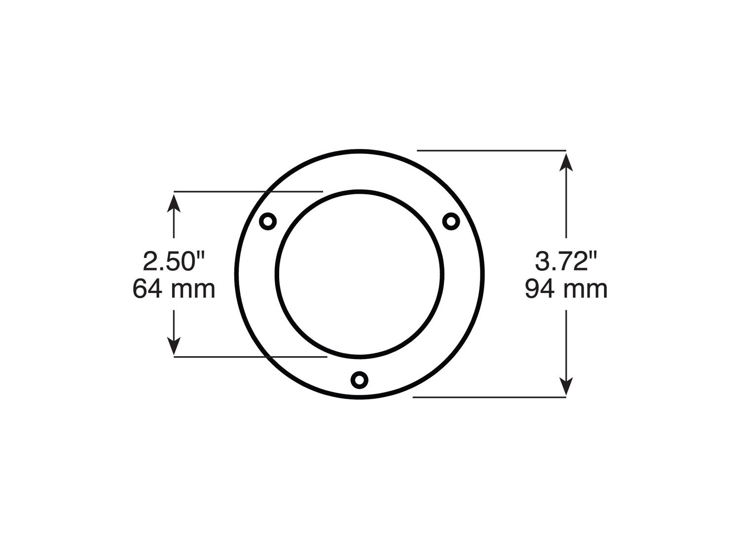 2 1/2 inch Round Theft Deterrent Ring; 2.5 inch round; poly bag
