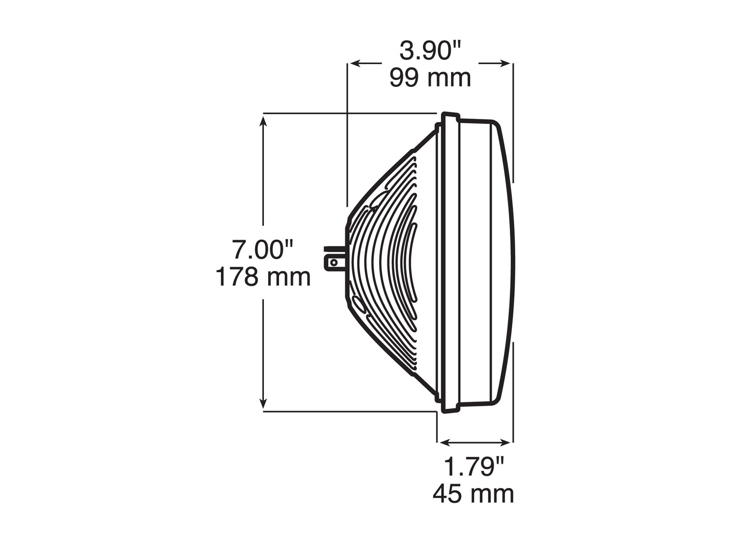 7" Round PAR 56 Headlight, single headlight, box