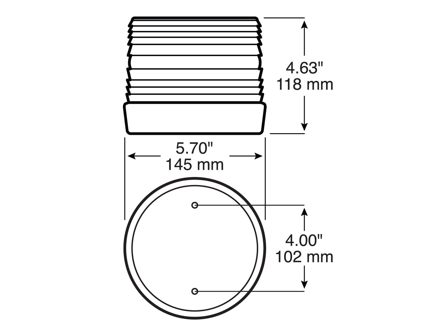 Strobe Light, 4-Joule Beacon, Round, Double Flash 5.75 inch x 4.50 inch Multi-volt, white, box