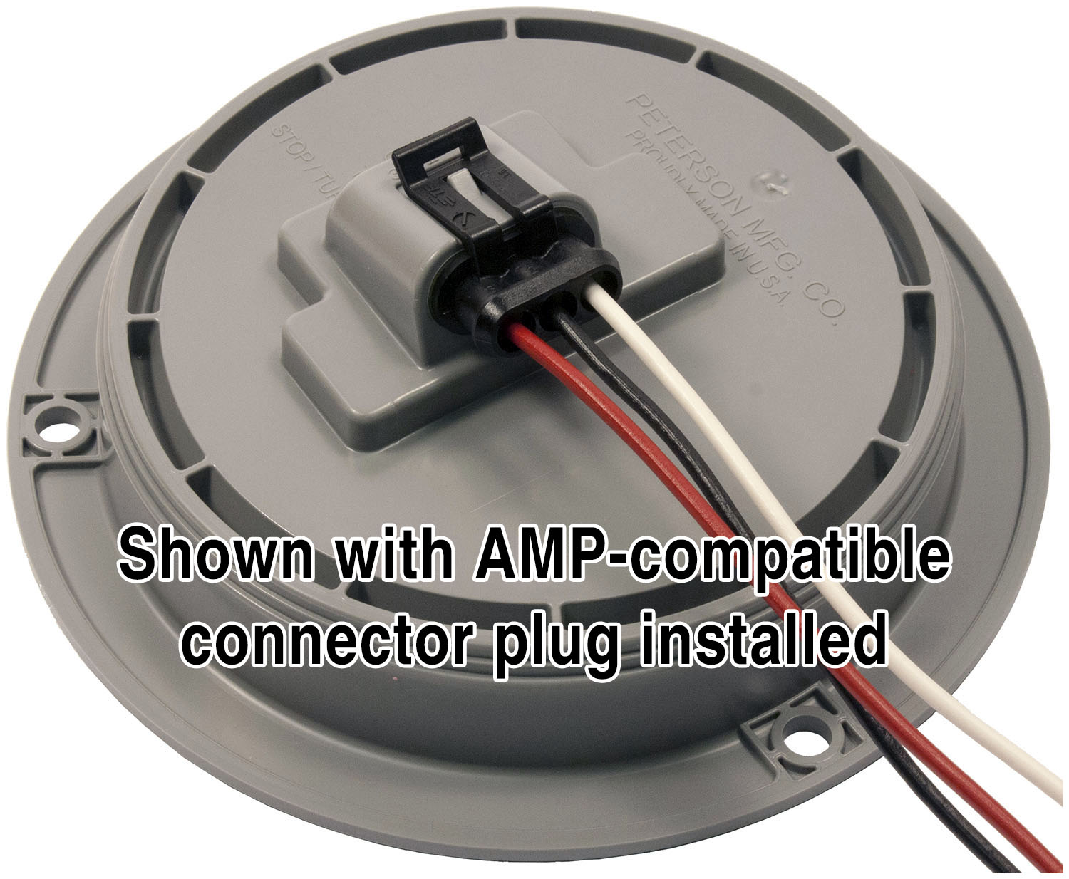 Single Diode AMP 4 inch Round Stop / Turn / Tail Light, 12 Volt; flange; poly bag - Image 2