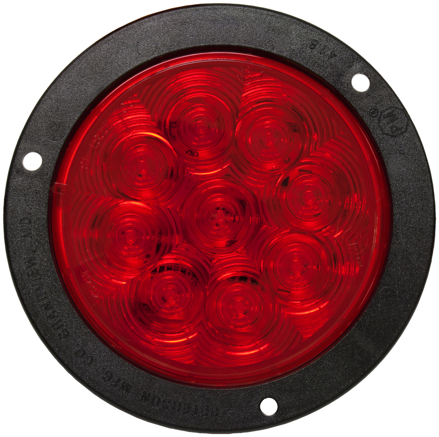 Lumen X ® AMP 4 inch Round Stop / Turn / Tail Light; flange kit; poly bag