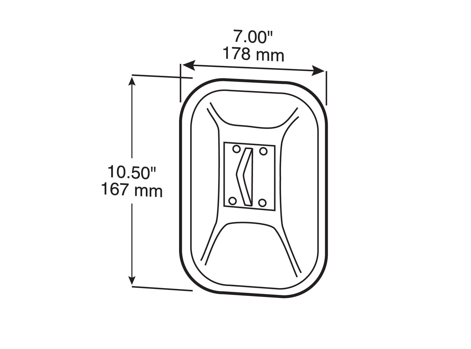 Mirror, Replacement Head, Swing Away, 7.5 inch x 10.5 inch, Viz Pack