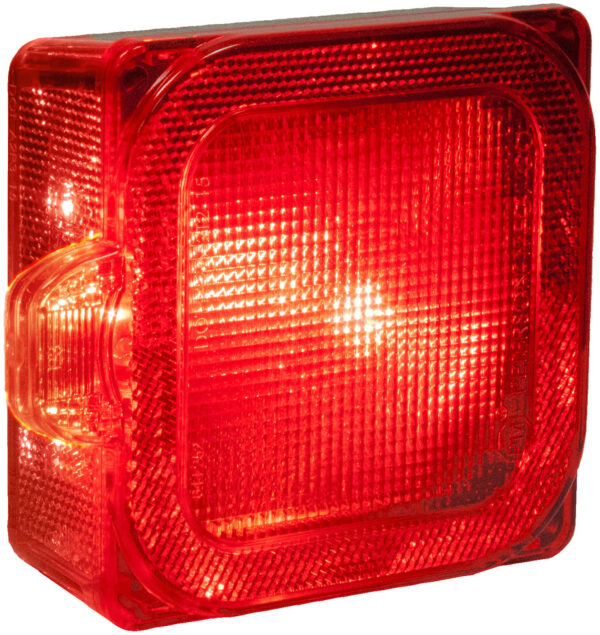 LED Stop/Turn/Tail & Side Marker Light Rectangular, Submersible Low Profile Over 80" w/ License Light 5.38"X4.61", red, bulk pack