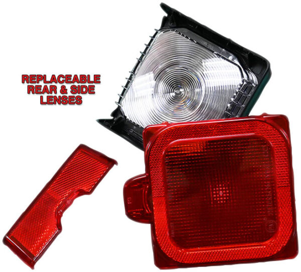 LED Stop/Turn/Tail & Side Marker Light Rectangular, Submersible Low Profile Over 80" w/ License Light 5.38"X4.61", red, bulk pack - Image 3