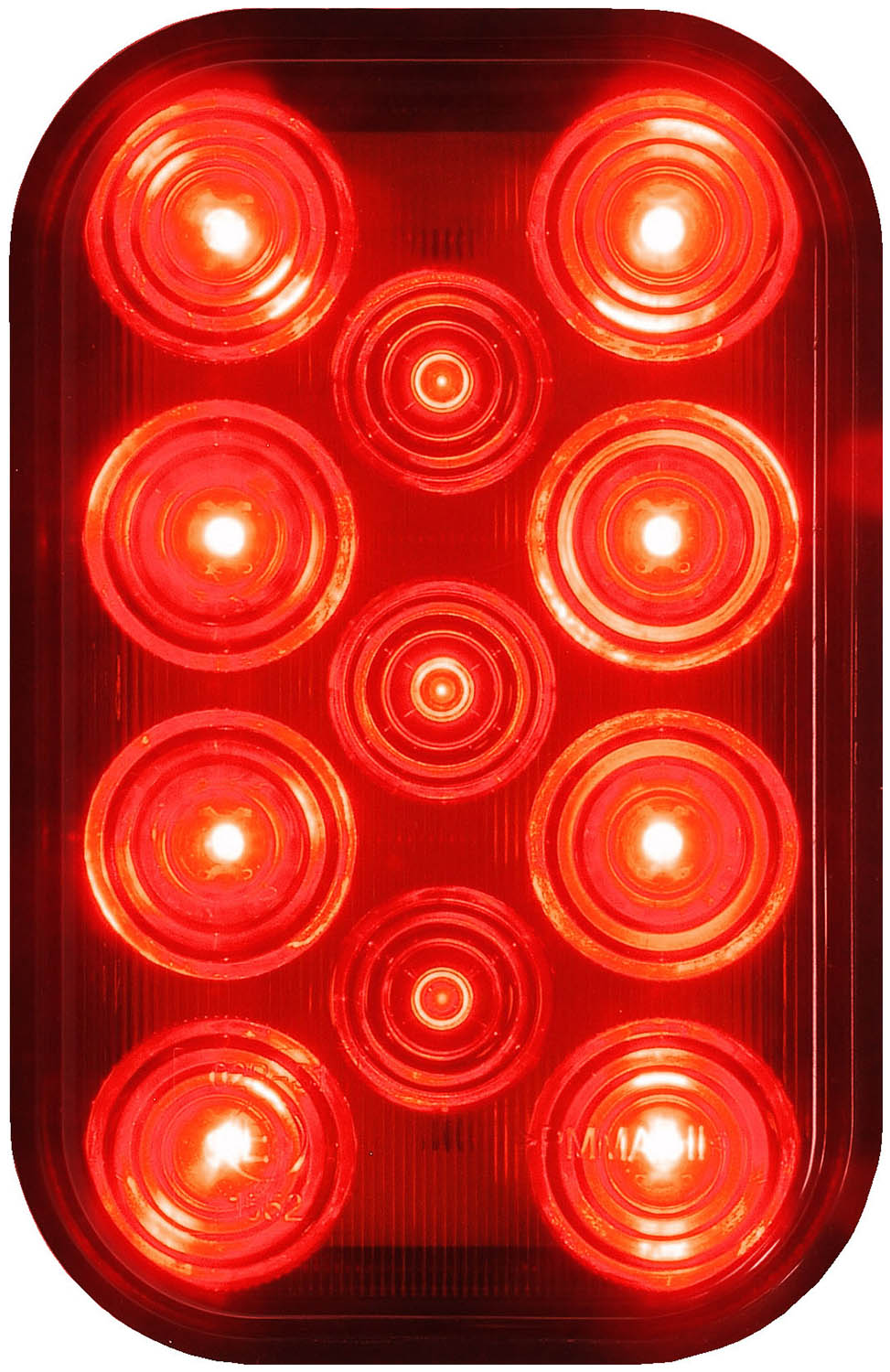 LED Stop/Turn/Tail, Rectangular, ECE, & Dot 6.5' Leads 5.30 inch x 3.44 inch Multi-volt, red, bulk pack