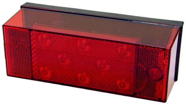 LED Stop/Turn/Tail & Side Marker Rear Rectangular, Over 80" Submersible w/o License Light 7.94"X2.88", red, bulk pack