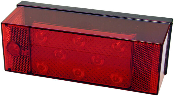 LED Stop/Turn/Tail, Rectangular, w/ License Light, red, poly bag