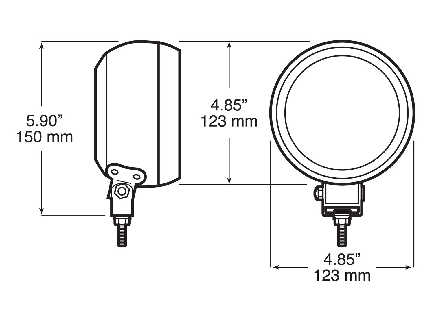 Lumen X ® 800-Lumen Rubber Pedestal Light, 12-volt; 800 lumen, 12V; bulk pack