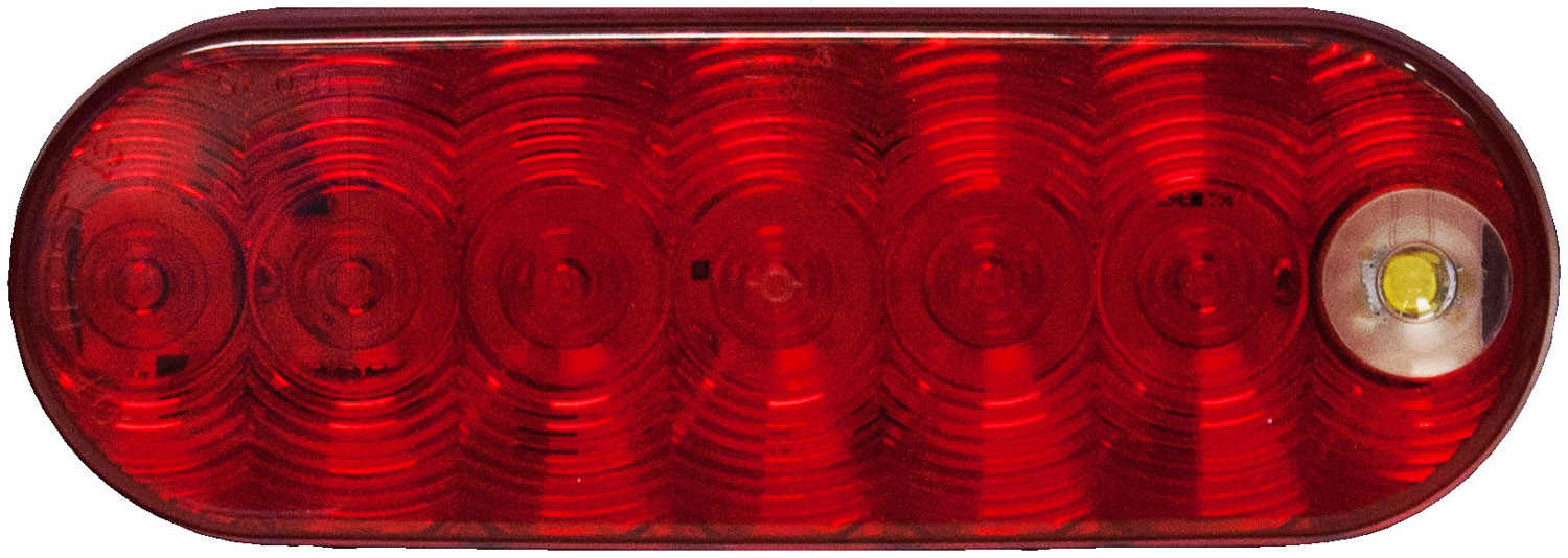 LumenX ® LED Oval Combination Stop/Turn/Tail Light & Back-Up light; grommet hardwired twin PL3s; bulk pack