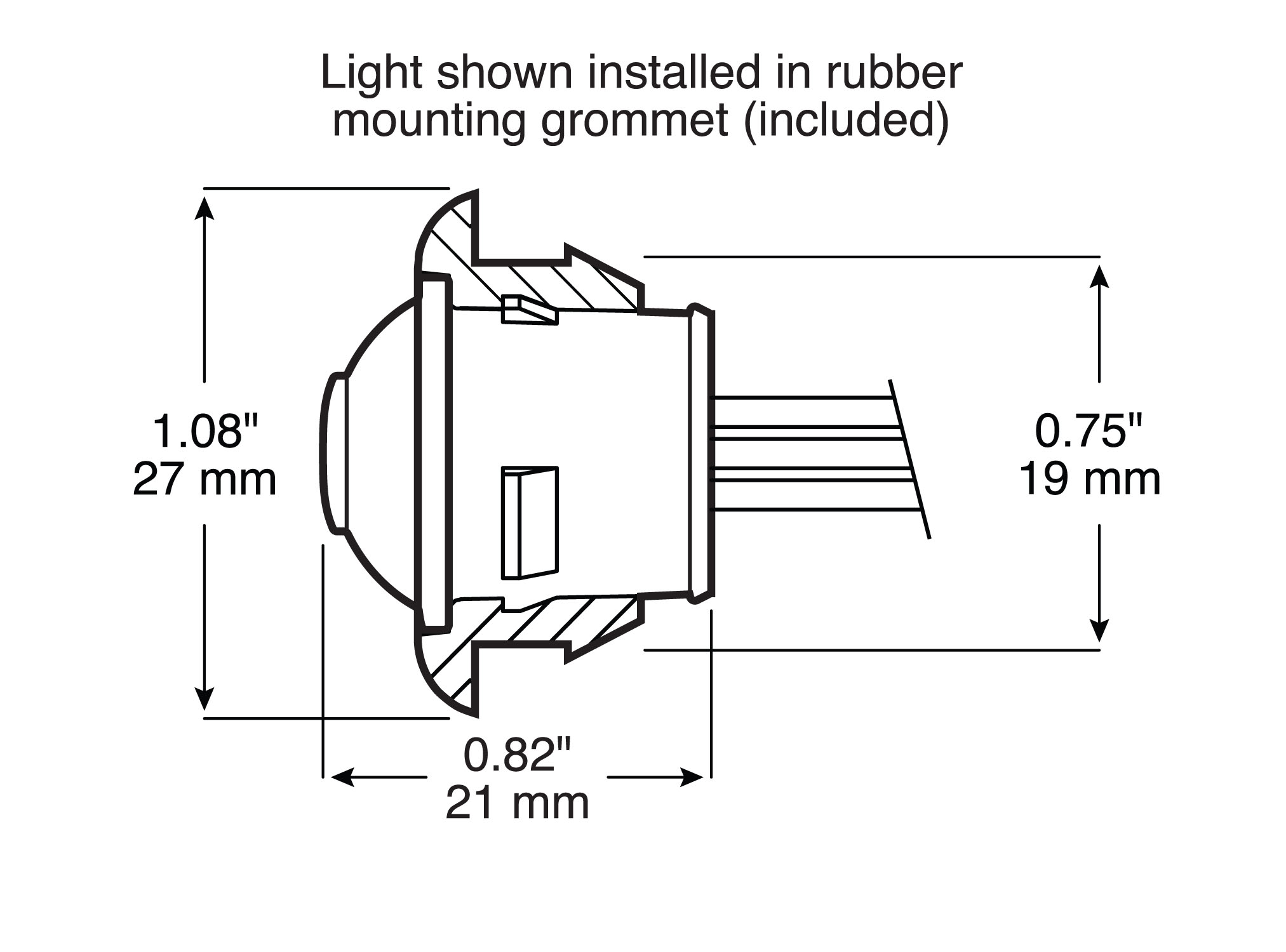 PC-Rated 3/4 inch Clearance/Side Marker Light w/ Aux Function; red .180 bullets; poly bag
