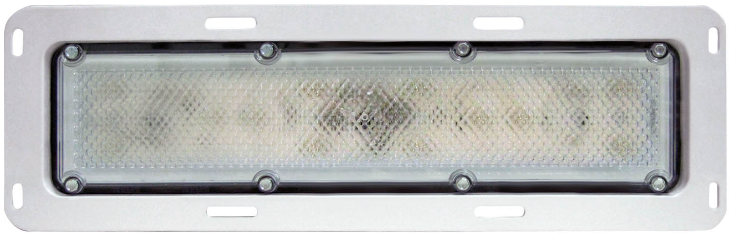LED Dome/ Interior Clear w/ 2 .180 Bullets Aluminum 17.45 inch x 5.75 inch Multi-volt, white, bulk pack