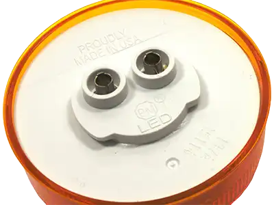 PL10 connector-type-01 Round clearance/marker light showing PL10 receptacle