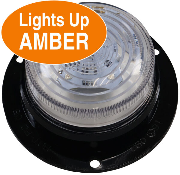 LED Marker/Clearance PC-Rated, Round Clear Lens AMP w/ SM Flange 2.5"
