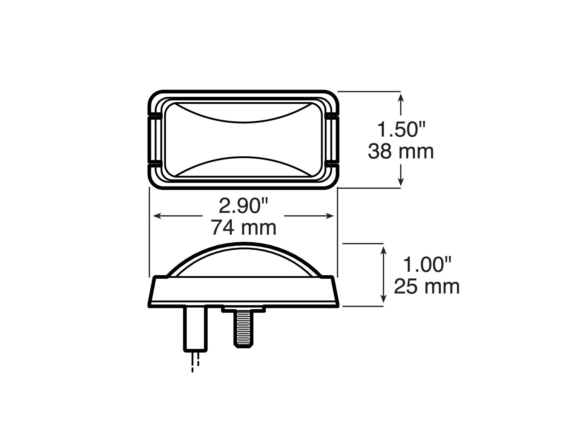 PC-Rated Clearance/Side Marker Light; amber / black kit; bulk pack
