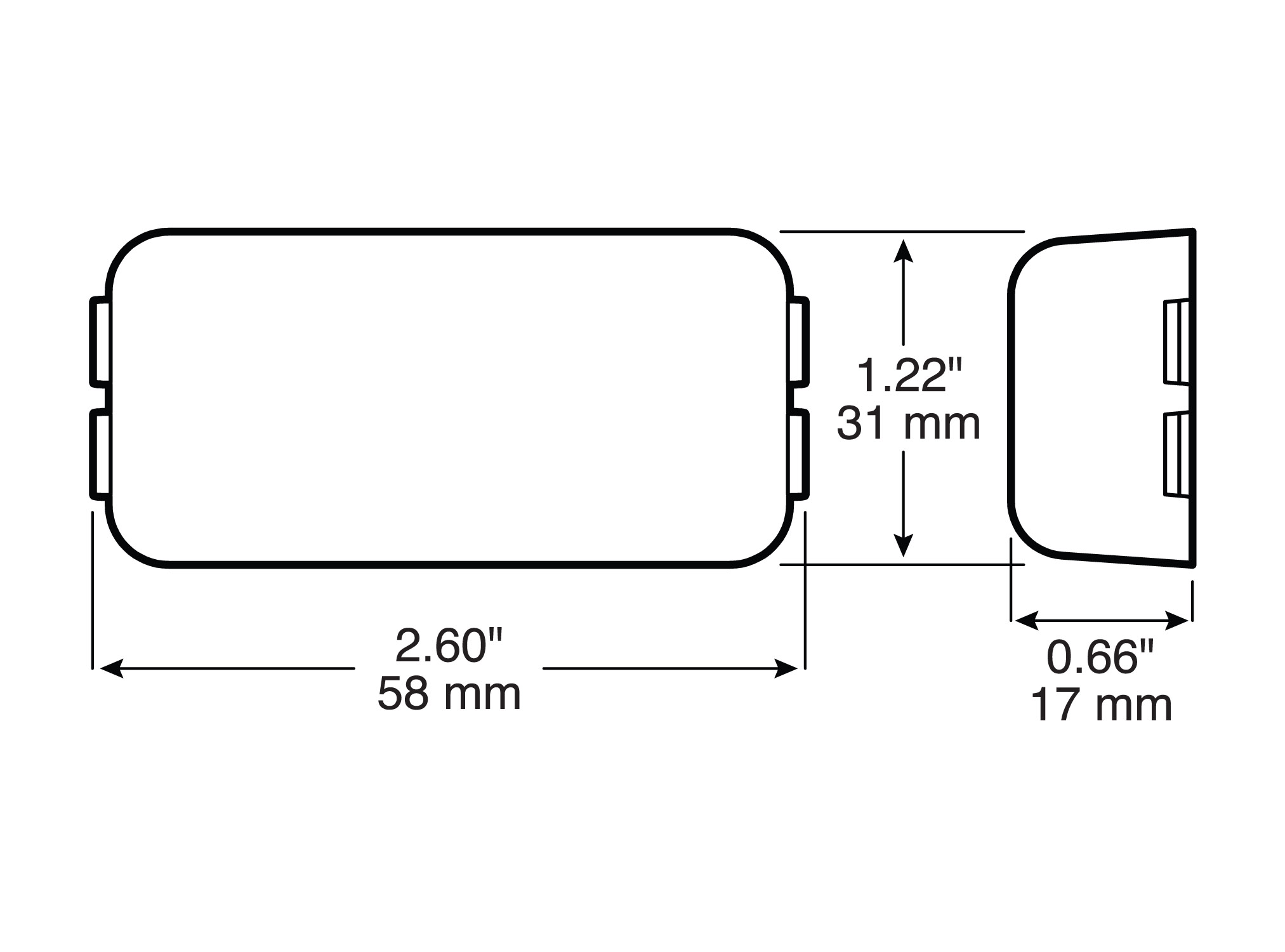 Ultra-Mini LED Strobing Light w/ Sync; amber, type 1; poly bag