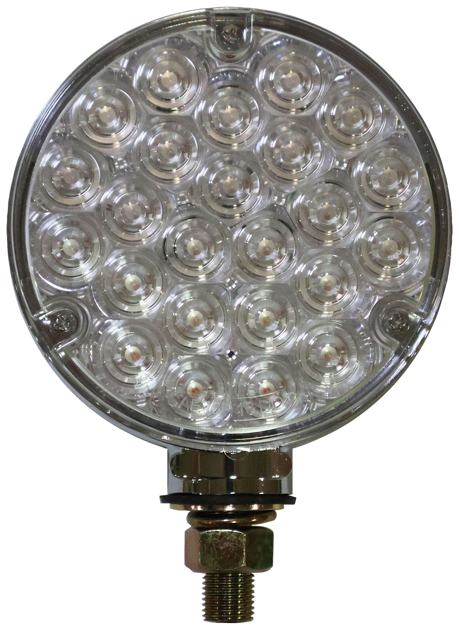 Double-Face Round Park & Turn Light, Clear Lens; amber / red; Viz Pack