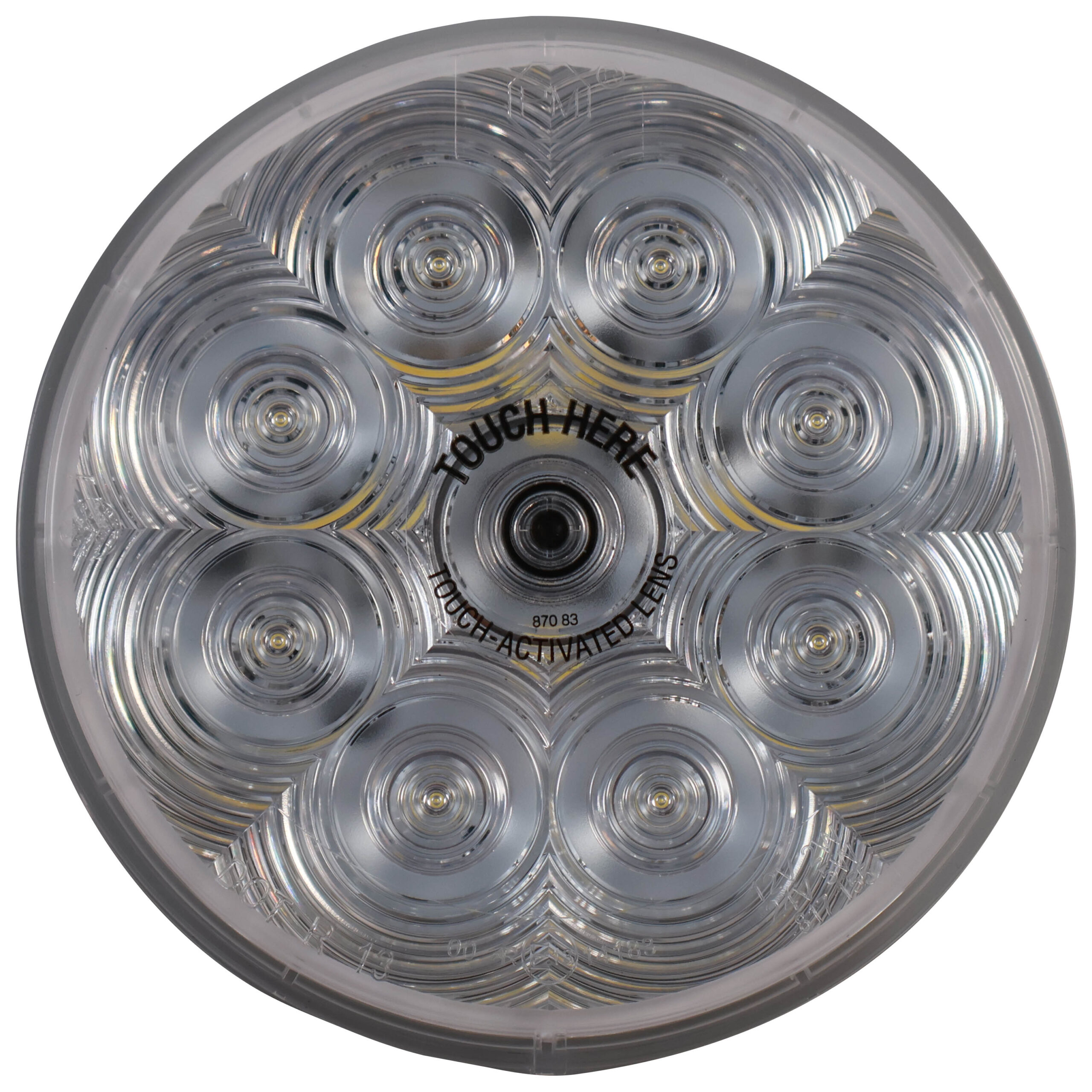 Lumen X ® Round Touch On-Off Utility / Interior Light; white, stripped leads; bulk pack