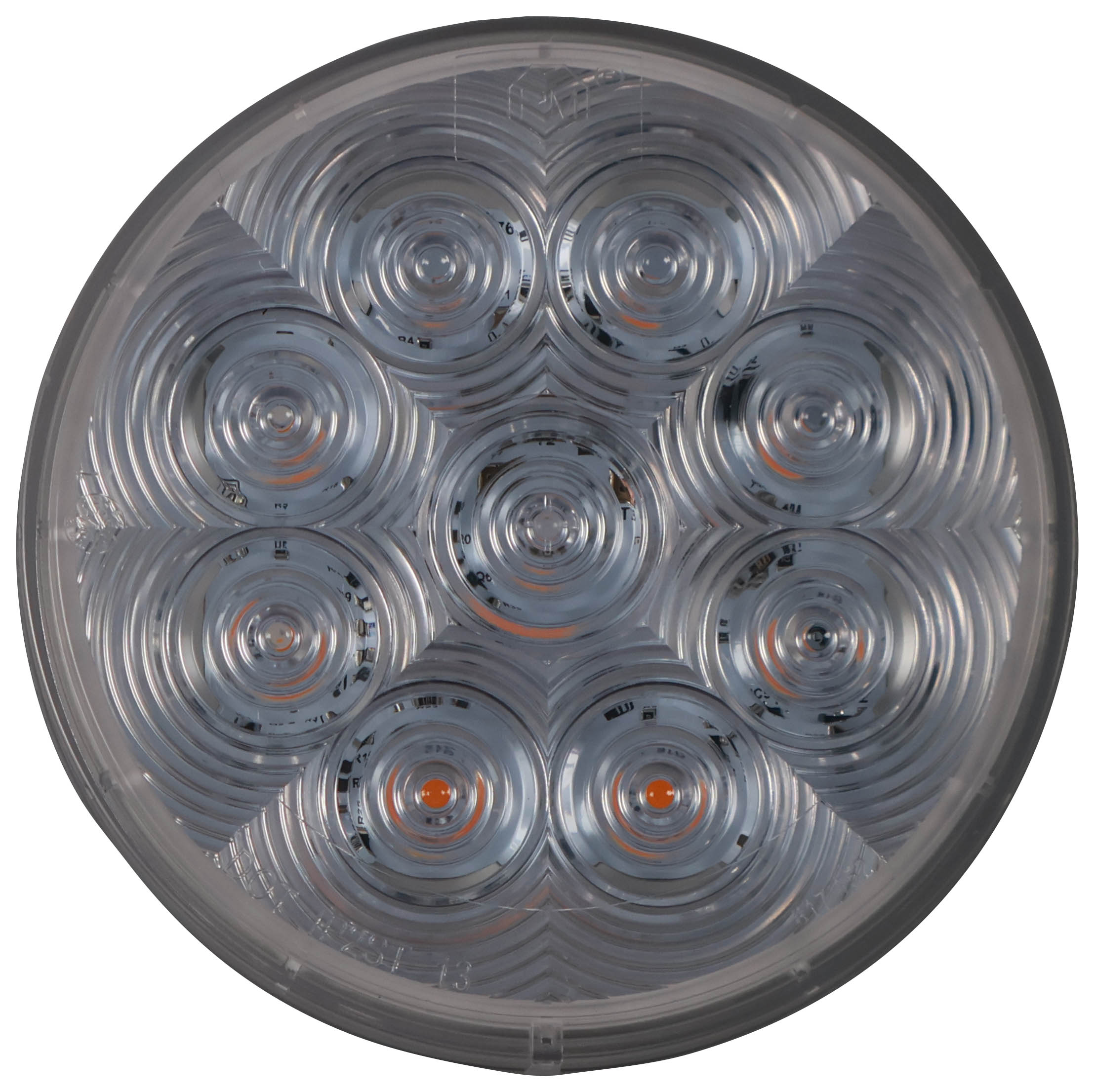 Lumen X ® AMP 4 inch Round F / R Turn Signal; grommet, clear lens; poly bag