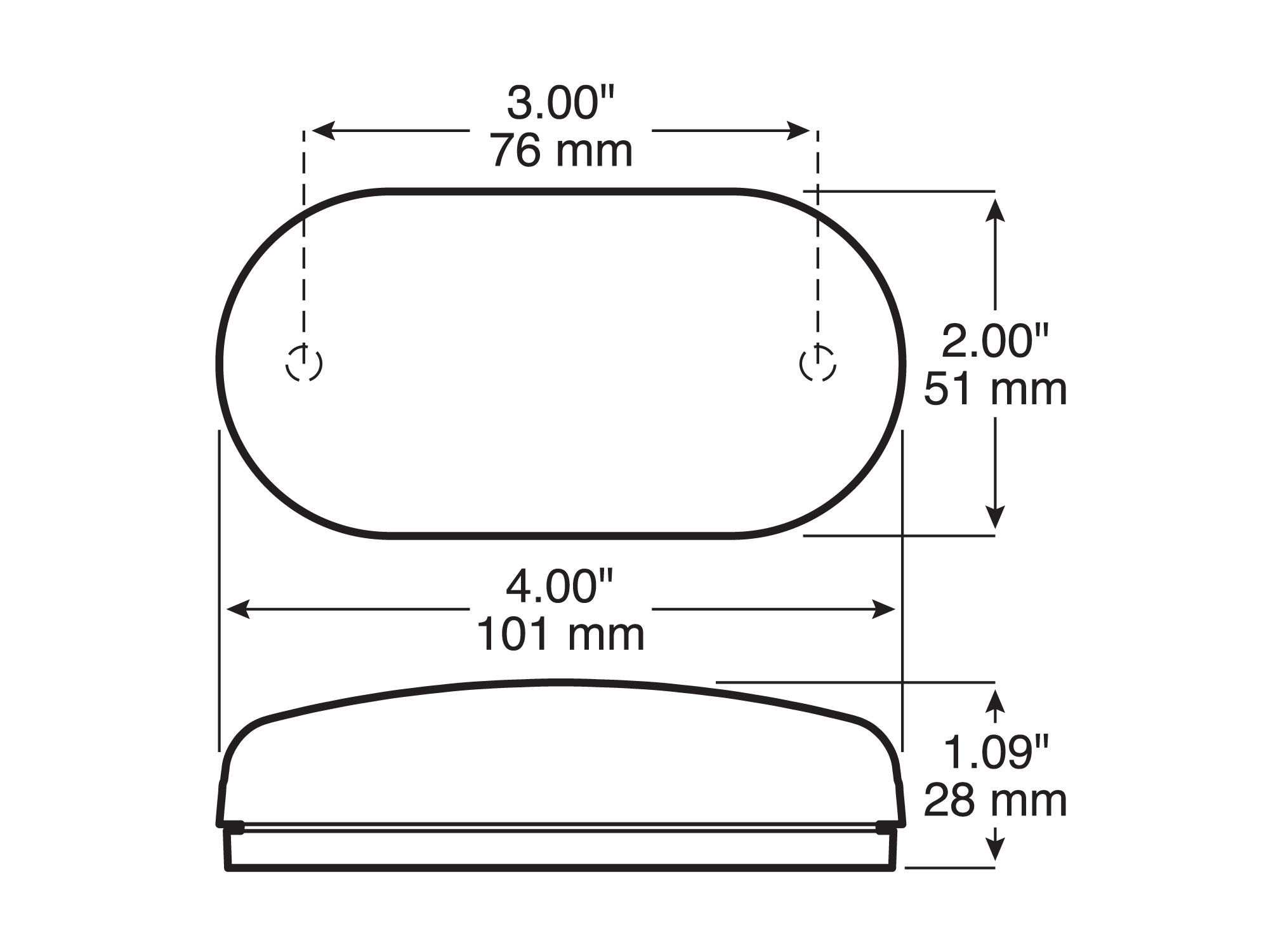 PC-Rated Clearance/Side Marker Light; red; poly bag