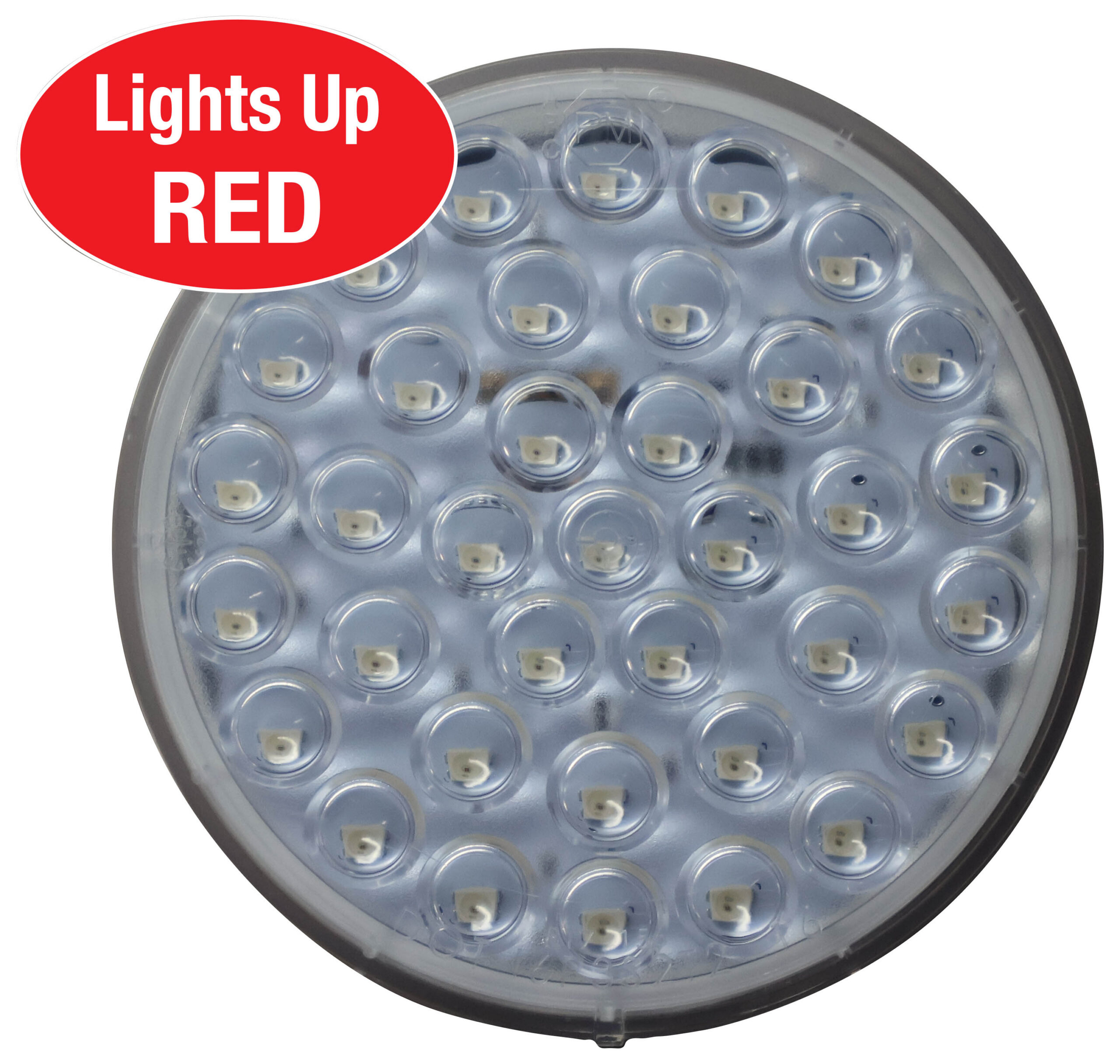 4 inch Round Stop / Turn / Tail Light; grommet, clear lens; poly bag