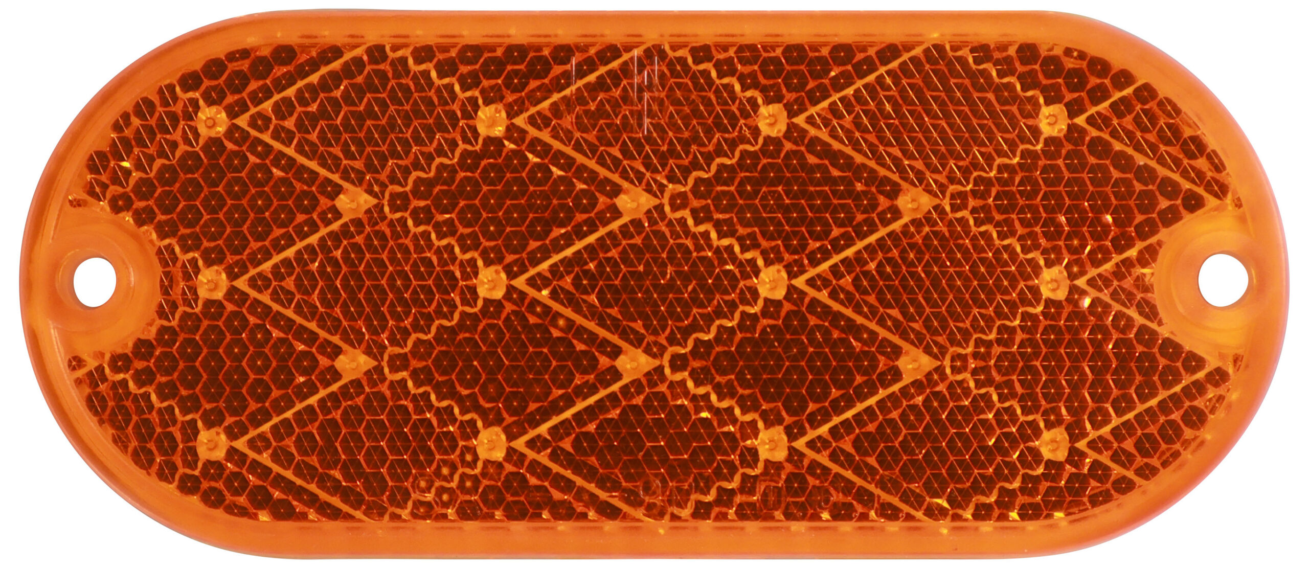 Oblong Reflector; amber; bulk pack