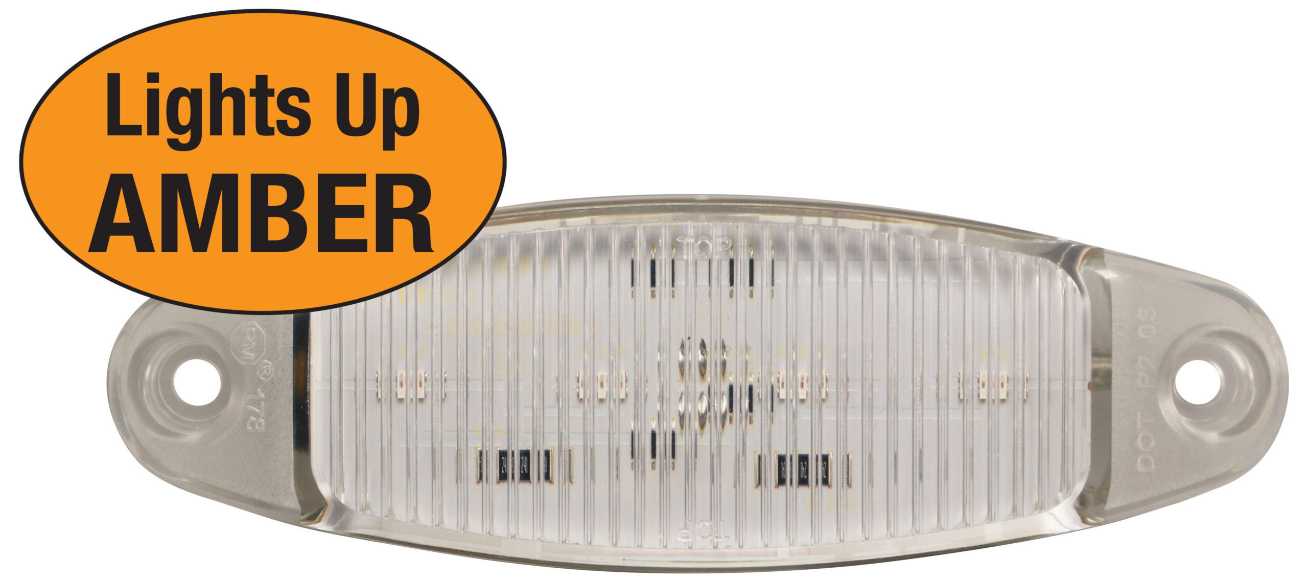 Clearance/Side Marker Light; amber clear lens; bulk pack
