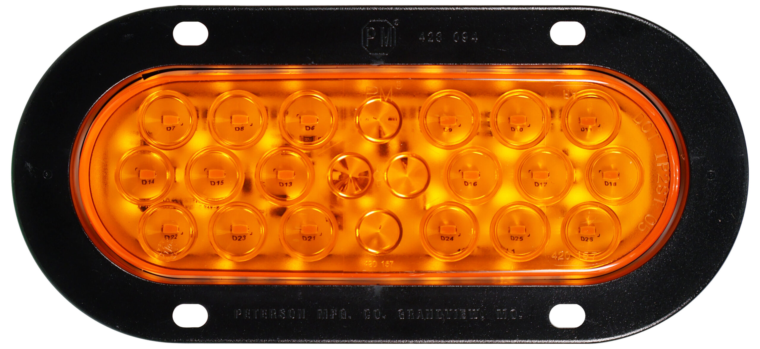 Lumen X® PL3 Oval Rear Turn Signal Light; flange; poly bag