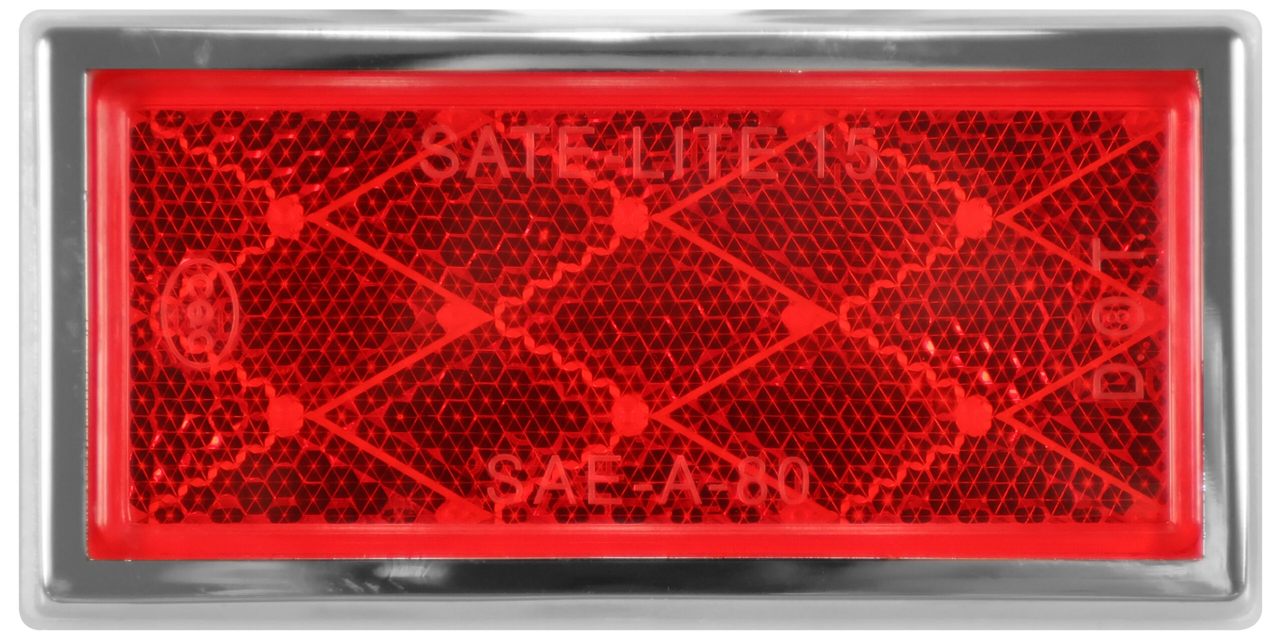 Rectangular Quick-Mount Reflector; red, chrome; poly bag
