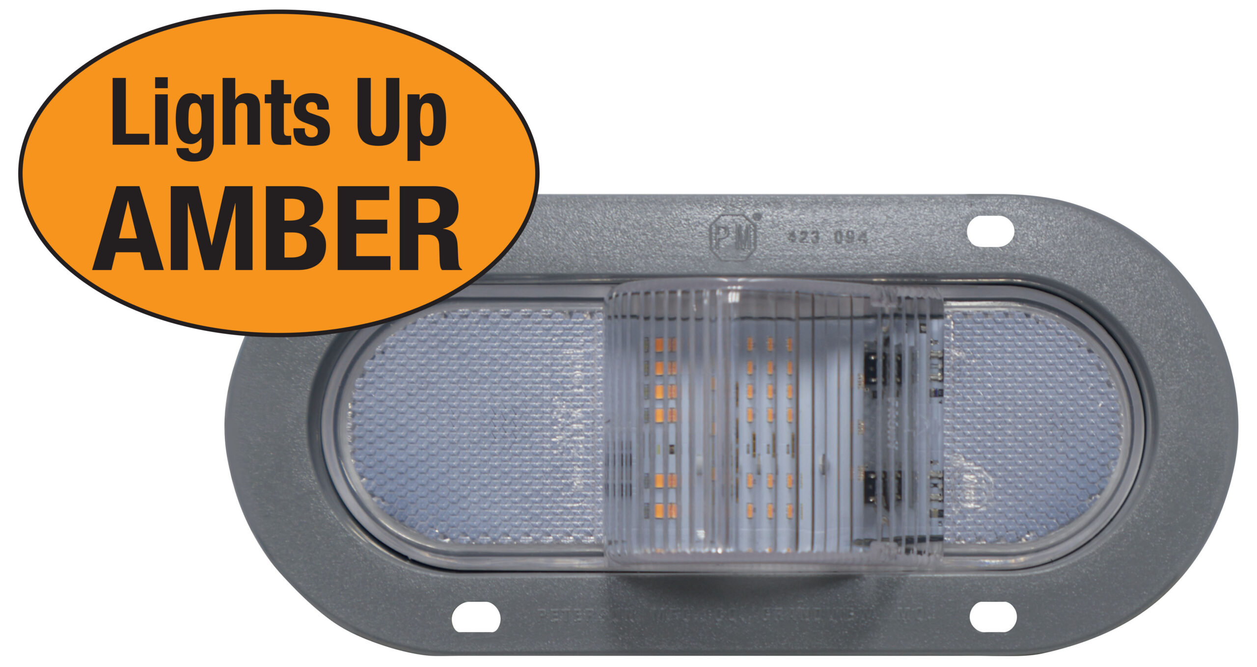 Lumen X® AMP Oval CA Title 13 Auxiliary Mid-Turn Light w/ Reflex; flange; bulk pack