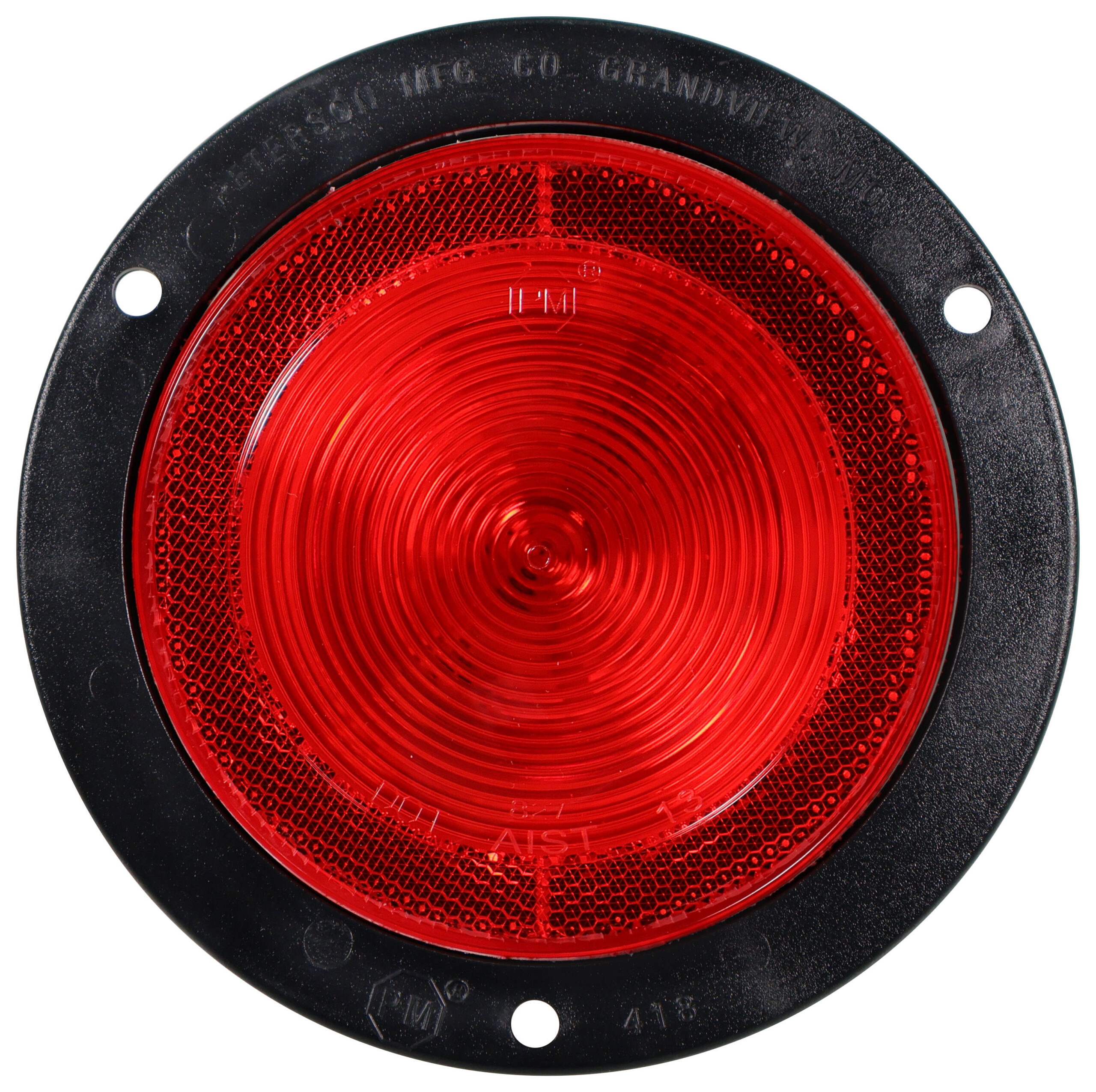 Single Diode PL3 4 inch Round Stop / Turn / Tail Light w/ Reflex; flange; bulk pack