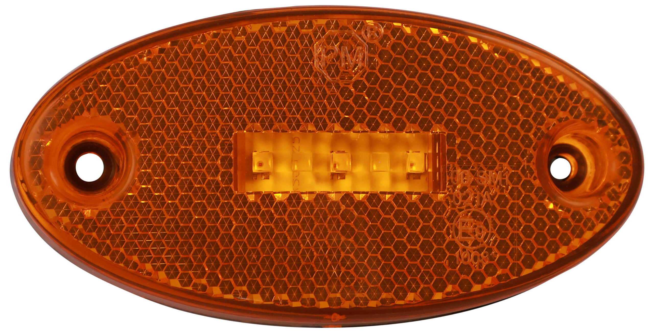 LED ECE Oval Side Marker/Outline Light w/Reflex; amber side marker; poly bag