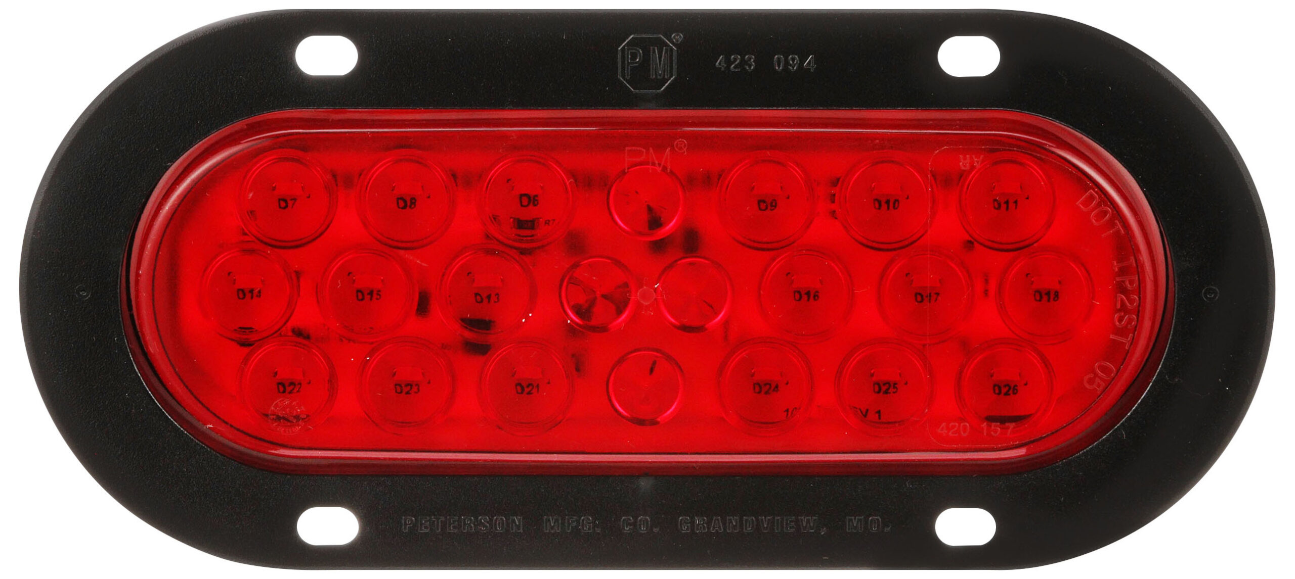 Lumen X® PL3 Oval Stop / Turn / Tail Light; flange; poly bag
