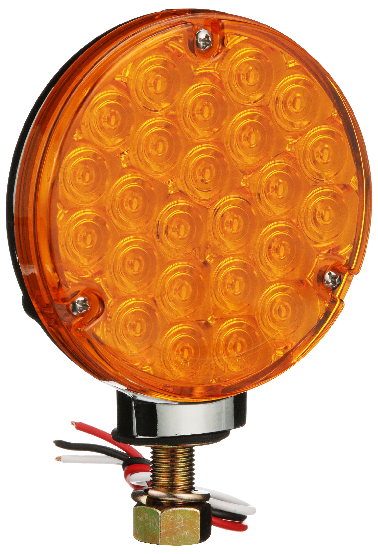 Single-Face Round Park & Turn Light; amber, stripped; Viz Pack