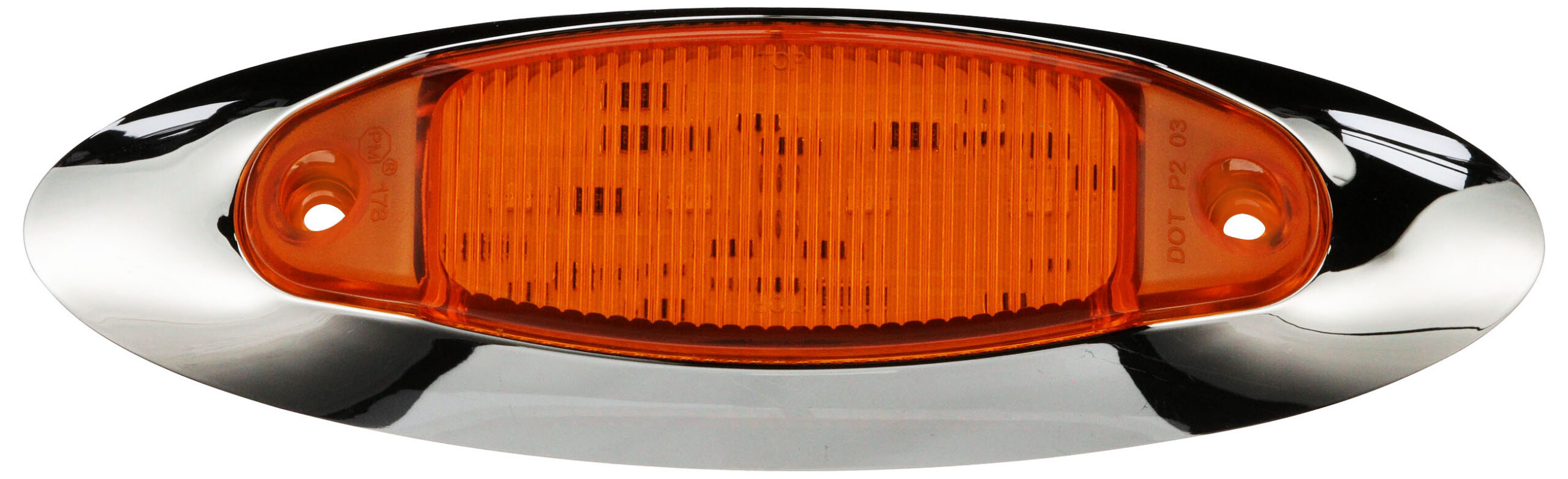 Oval Surface-Mount Clearance/Side Marker Light, 12 Volt; amber kit w/ bezel; Viz Pack