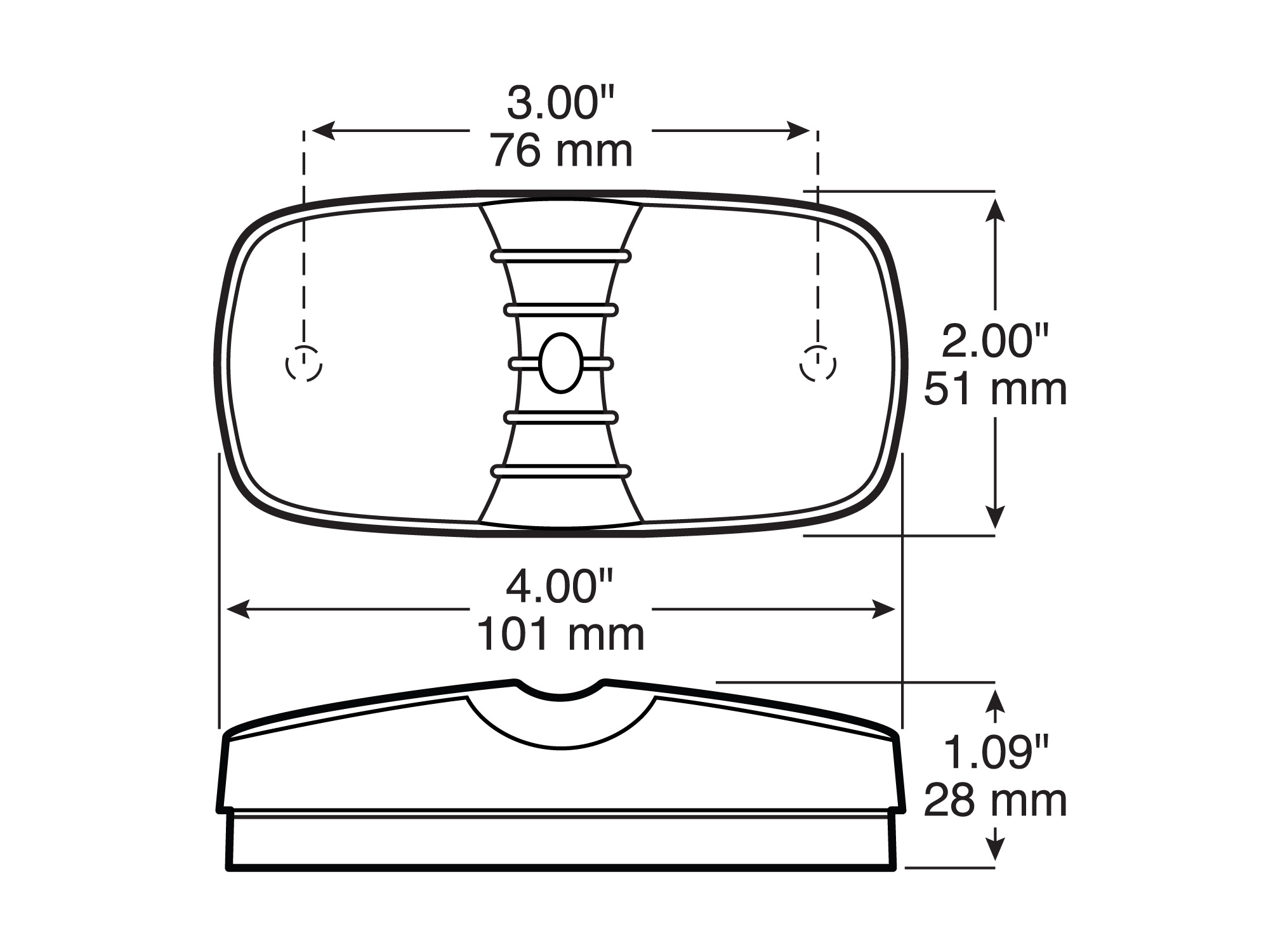 PC-Rated Clearance/Side Marker Light; red; poly bag