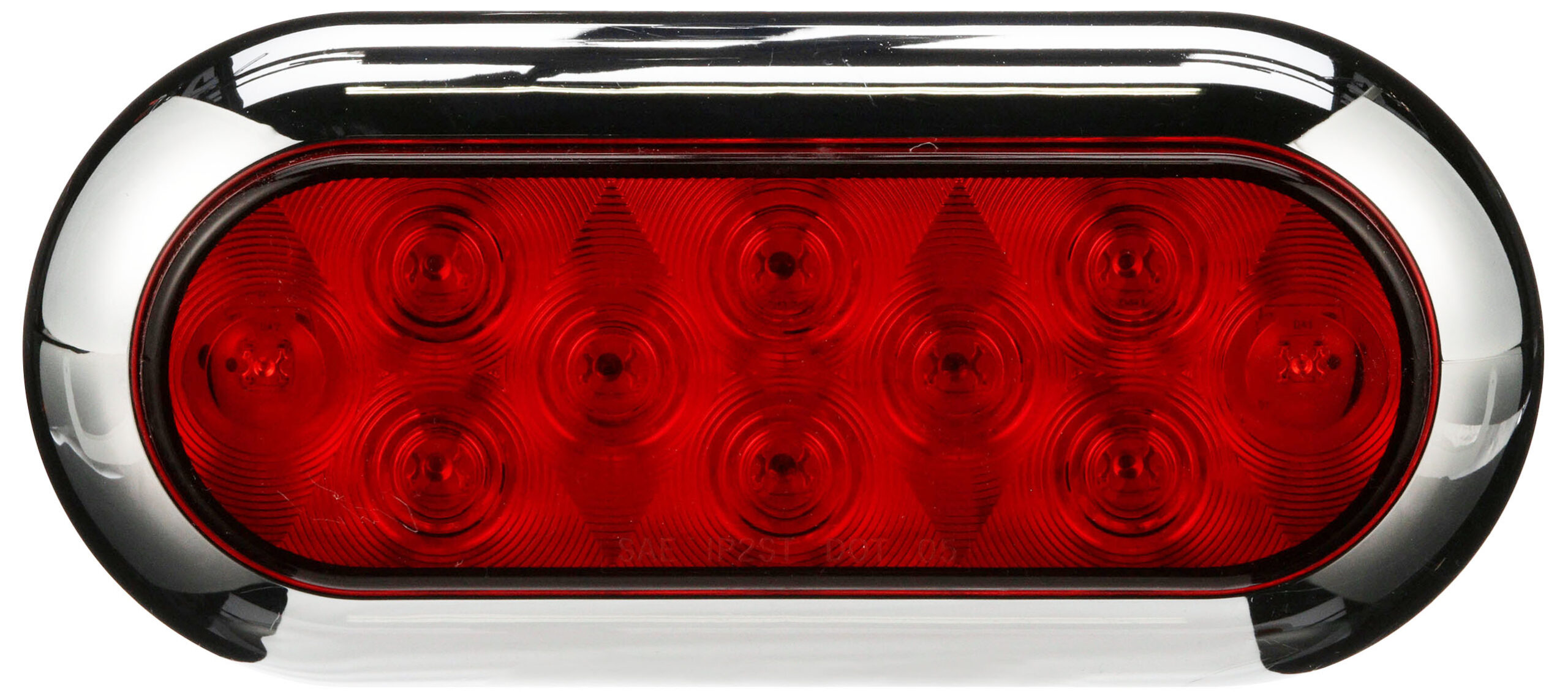 Surface-Mount Oval Stop / Turn / Tail Light, 12 Volt; 12V kit with bezel; Viz Pack