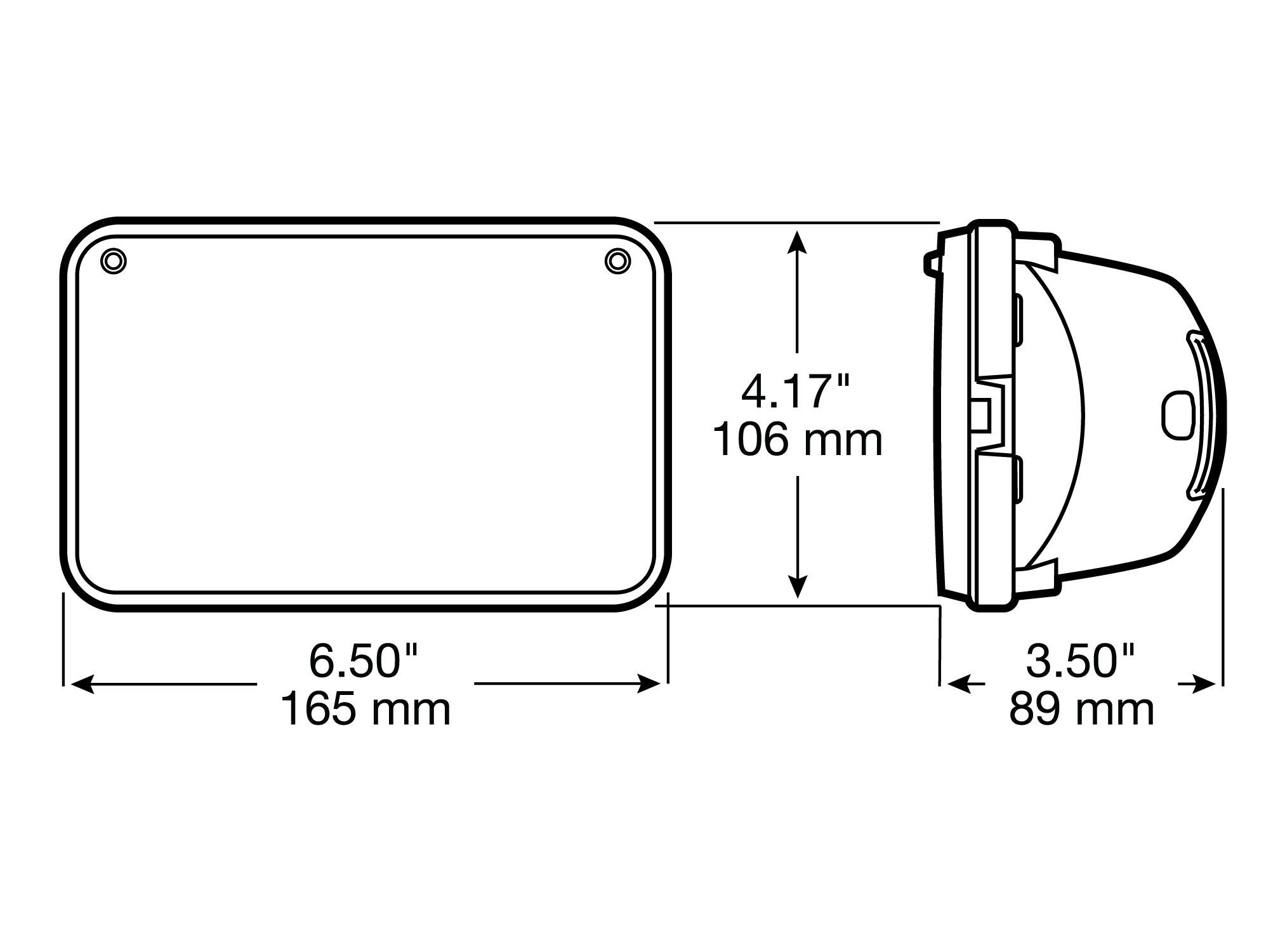 Rectangular Quad Low-Beam Headlight; 4 inchx6 inch low beam; display box
